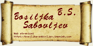 Bosiljka Sabovljev vizit kartica
